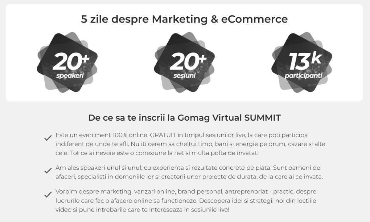 Gomag Virtual Summit 2022 - Totul Despre Comert si Marketing Online